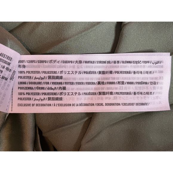 Abercrombie Fitch Sage Green Satin Pleated Maxi Dress Open Back Size XL - Picture 5 of 5